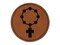 Rosary Catholic Symbol Round Iron-On Engraved Faux Leather Patch Applique - 2.5"
